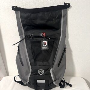 K3 Waterproof Dry Bag Backpack Black and Gray Hiking, Skiing Outdoor NWT